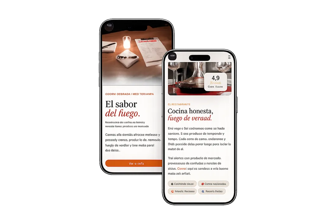 Web del restaurante Fuego y Sal diseñada por DF Web Solutions